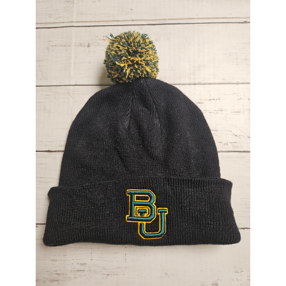 Baylor University Bears Beanie Hat Black‎ BU Pom Knit Cap Mens Womens Winter